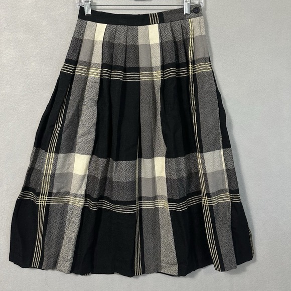 Jack Winter Dresses & Skirts - Vtg Jack Winter Tartan Plaid Midi Skirt Wool Preppy Womens 10 Waist 26" READ
